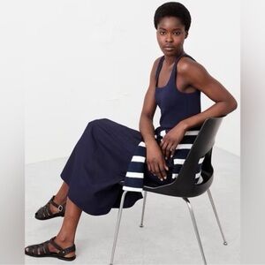 NWT BR Navy Blue Tank Mixed Media MIDI Dress